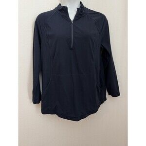 J. Jill City Out And About Popover Jacket Blue Navy XL 1/4 Zip Stretch Active